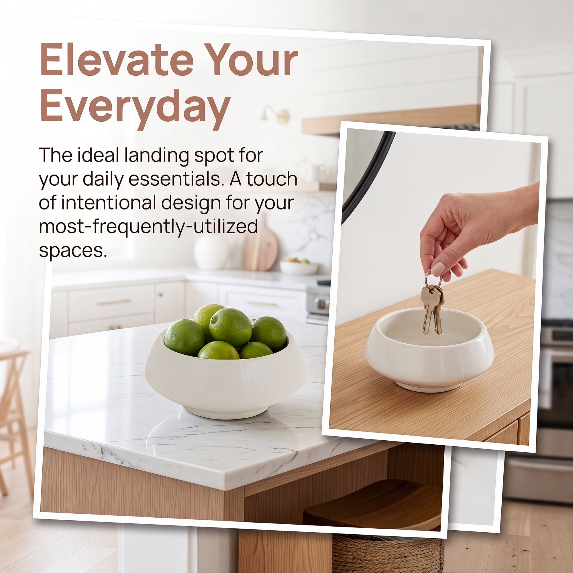 Unique Bargains Irregular Ceramic Decorative Bowl & Catchall Tray White 8.5" x 8.5" x 3.5"