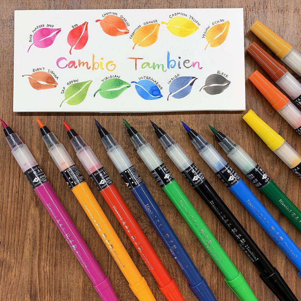 Kuretake Cambio Tambien Brush Pen - Set B, Set of 6