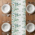 thumbnail image 6 of Green Eucalyptus Leaves Table Runner - 70 Inch Long, Kitchen Dining Table Runner Dresser Scarves, Summer Botanical Watercolor Daisy Farmhouse Decor for Coffee Tables Wedding Party Banquet, 6 of 8