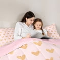 thumbnail image 4 of Feelyou Gold Love Heart Twin Bedding Sets 7pcs, Pink Princess Bedding Comforter Set, 4 of 8