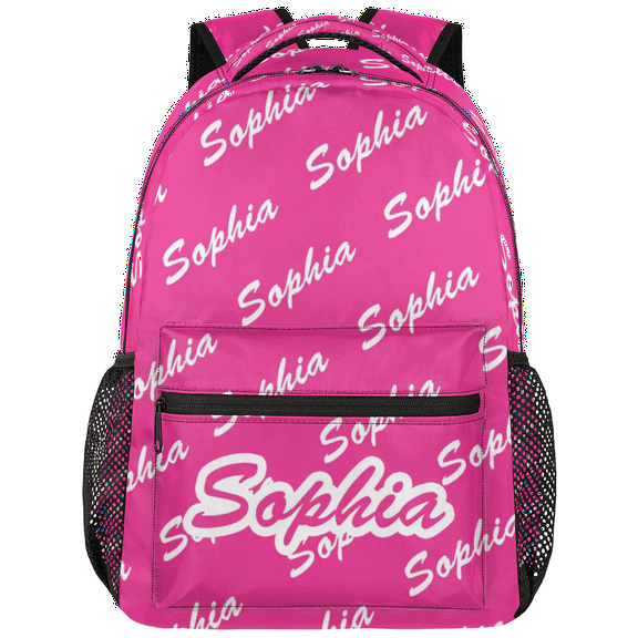Jiaoprinted Pink Custom Backpack with Name Personalized Casual Daypack with Name Travel Back Pack Customized Gifts for Women Men