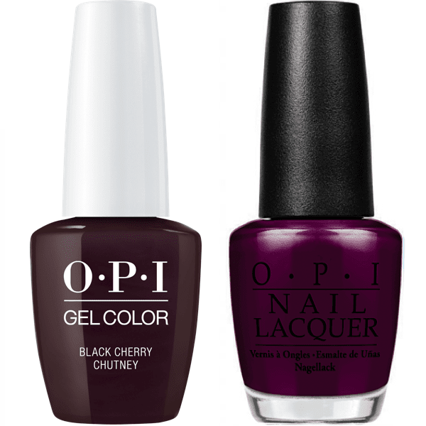 OPI GELCOLOR + MATCHING LACQUER BLACK CHERRY CHUTNEY I43