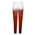 thumbnail image 4 of BLVB Christmas Leggings for Women Fall Winter Stretchy Lounge Pants Snowflake Printed Casual Comfy Trousers for Vacation, 4 of 5