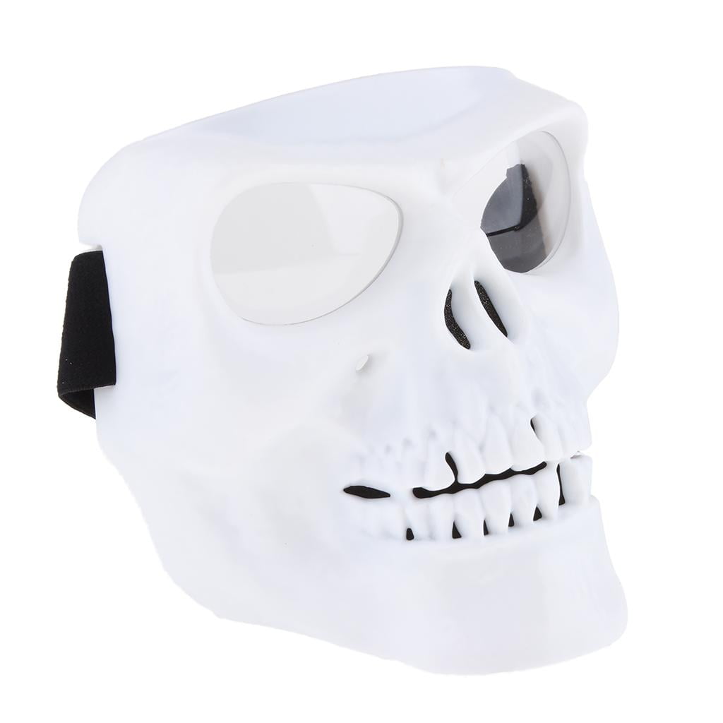 Skull Skeleton Visor Flip Up Motorcycle Helmet Demon Full Face Mask Eyeware 