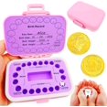 thumbnail image 1 of GHSDFBB Baby Teeth Keepsake Box, Tooth Fairy Box, Tooth Storage Holder, Lost Deciduous Tooth Collection Organizer with 2Pcs Tooth Fairy Golden Coin, Save Children Teeth to Keep The Childhood Mem, 1 of 7