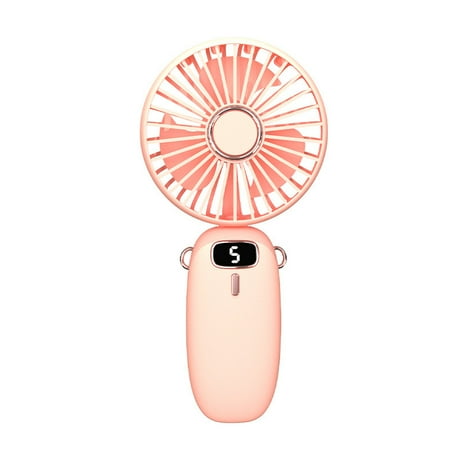 

Li HB Store USB Handheld Fan Mini Portable Student Small Fan Digital Display Folding Desktop Fan Small home appliances clearance Pink