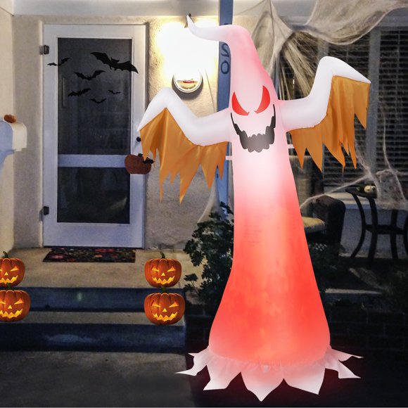 Fantasma inflable de Halloween 180 cm Costway con Luces LED rojas brillantes