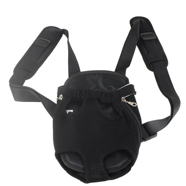 Mochila transportadora de mascotas, transpirable y ligera, con diseño de piernas abiertas, para perros y gatos, ideal para ciclismo, caminatas y senderismo, color negro.