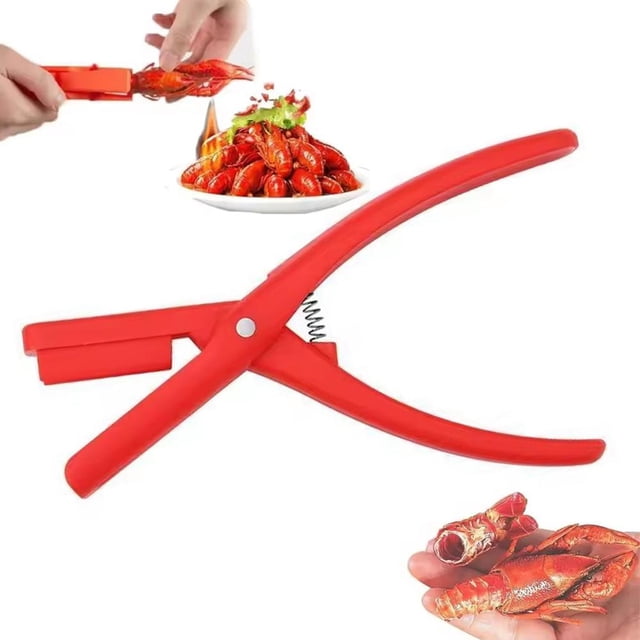 Crustacean Peeling Tool with Spring Mechanism, Effortless Shell Removal for Shrimp and Prawns, Compact 3.5 Inch Wide Food-Grade Kitchen Essential(Red,1pcs)