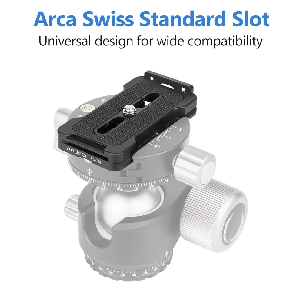 Plaque De Dégagement Rapide Arca Swiss 70mm - Compatible Trépied, Appareil Photo Reflex, Montage Sécurisé - 5