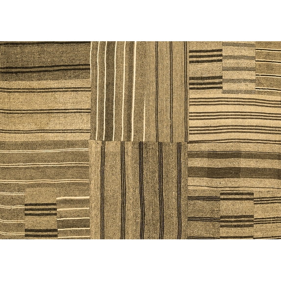 Ahgly Company Indoor Rectangle Abstract Brown Contemporary Area Rugs, 2' x 4'