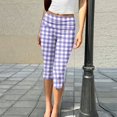 thumbnail image 6 of Minjewel Pants for Women - Floral Print Pleated Cropped Yoga Pants - Breathable Summer Bottoms Capri Pants for Women,Purple S, 6 of 7