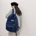 thumbnail image 5 of Boyscolos Fashion Backpack Denim Daypack Bag, Cute Denim Shoulder Bag Aesthetic Y2K Grunge Kawaii Trendy Bookbag Backpack Blue One Size, 5 of 5