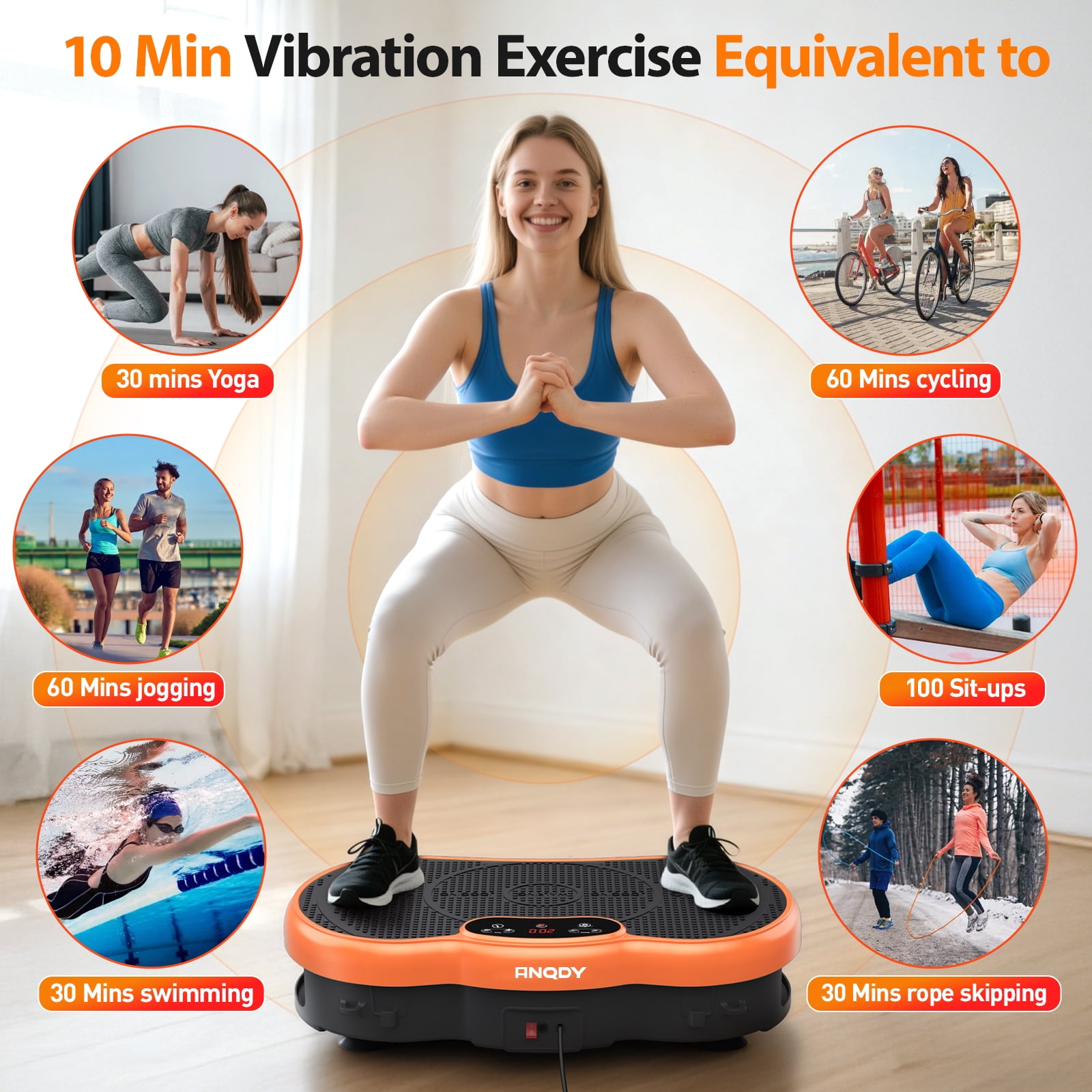 Anqdy Vibration Plate Exercise Machine For Home Fitness & Whole Body Workout 350 lb Weight Capacity