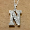 thumbnail image 6 of Moissanite Pendant Necklace, 1.33 Carat 925 Sterling Silver Letter N Synthetic Diamond Moissanite Jewelry Pendant With Chain Gift For Men/Women, 6 of 8