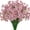 B, variant on Artificial Violet Flowers Bouquet, Realistic Faux Purple Blooms for Home Wedding, No-Maintenance Silk Flowers with Bendable Stems for Table Vase Decor, Purple 1BOUQUET