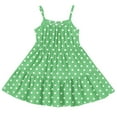 thumbnail image 5 of Abcomgle Summer Dress for Girls Casual Spaghetti Strap Sleeveless Cami Dress Polka Dot A-Line Sundresses Tiered Loose Dresses for 4-14t Kidss,Army Green, 5 of 6