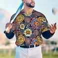 thumbnail image 5 of Lsque Colorful Compasses Pattern Mens Polo Golf Shirts Funny Graphics Shorts Sleeve Button Shirts Baseball T-shirt-Large, 5 of 7