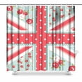 thumbnail image 1 of SUNENAT Funny Union Jack British Flag in Shabby Chic Floral Style Waterproof Polyester Bathroom Shower Curtain Bathations 72(Wide) x 72(Height) Inches, 1 of 3