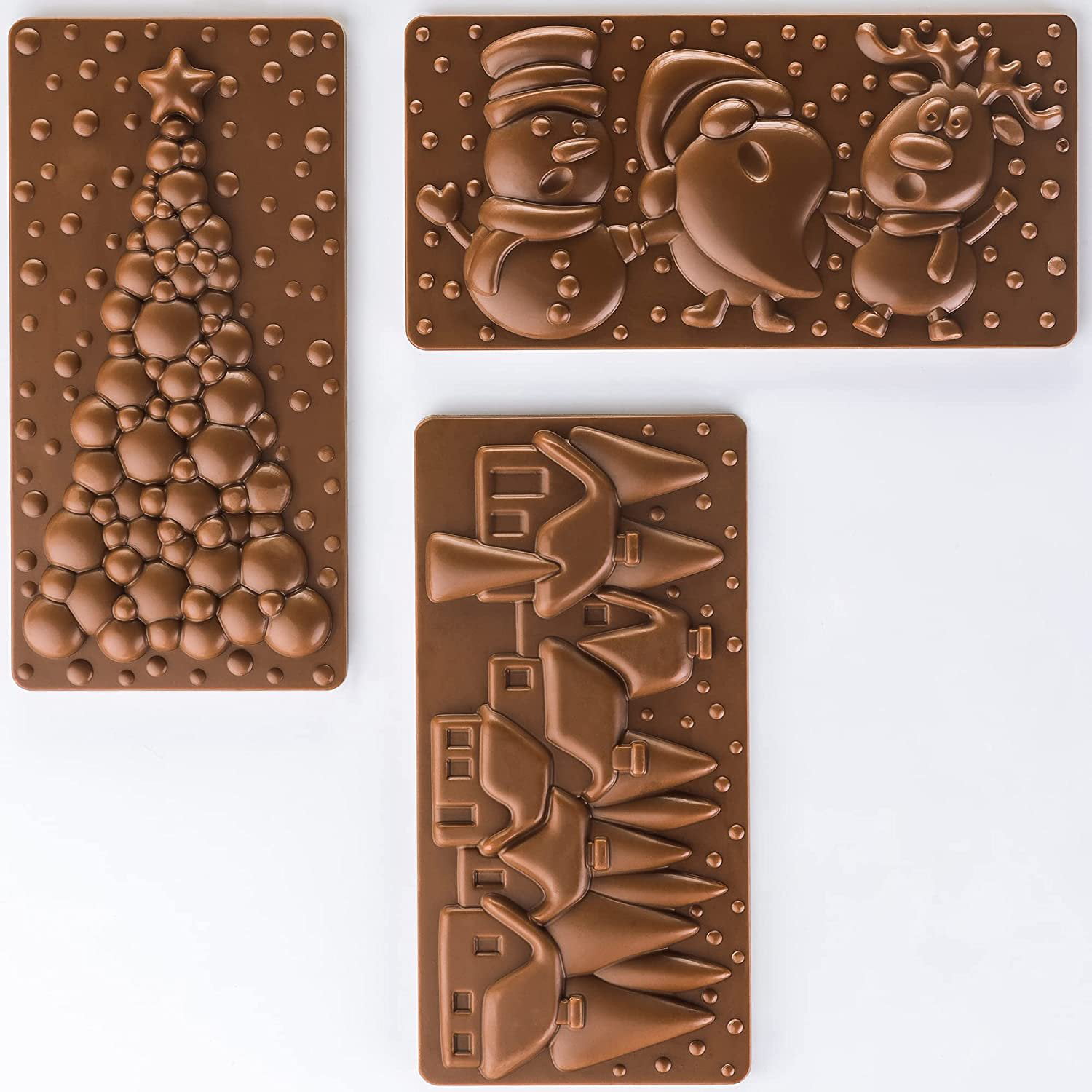 Matfer 380240 Chocolate Mold 3 Chocolate Bars With 18 Squares Each 6L X  2-3/4W X