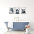 thumbnail image 2 of Hieng Blue and Grey Bathroom Decor Funny Highland Cow Wall Art Cattle Paintings Apartment Bathroom Hotel Decorations Unframed, 2 of 6