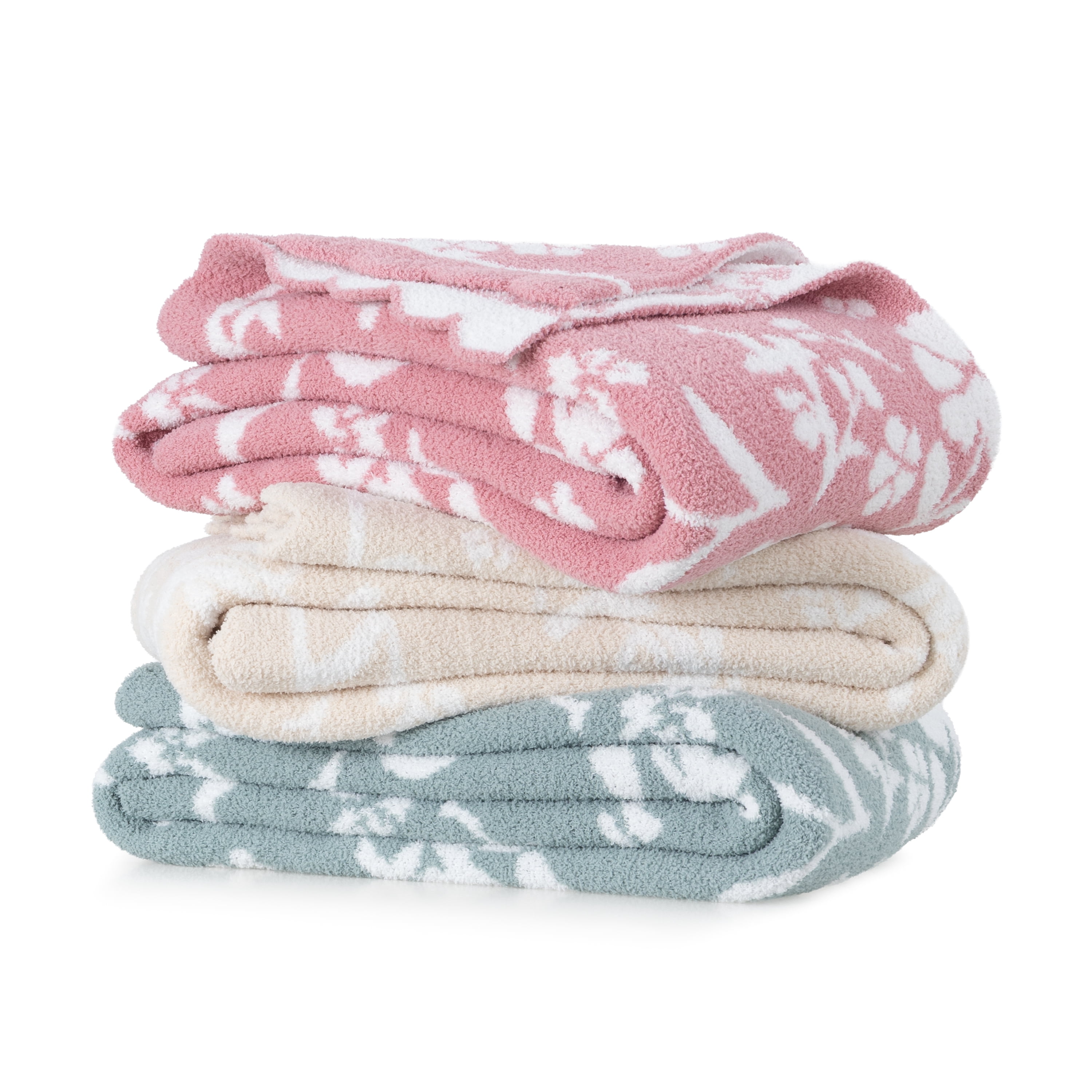 The Pioneer Woman Floral Cozy Knit Oversized Couch Throw Blanket, Green, 50 x 72 in
