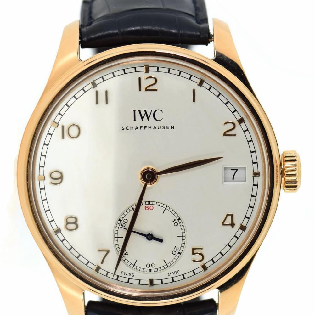 Full set IWC Portugese Hand Wound Eight Days IW510204 18K Rose Gold -  Chasing Chrono