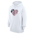 thumbnail image 2 of Women's G-III 4Her by Carl Banks  White New England Patriots Heart Graphic Fleece Pullover Hoodie, 2 of 5