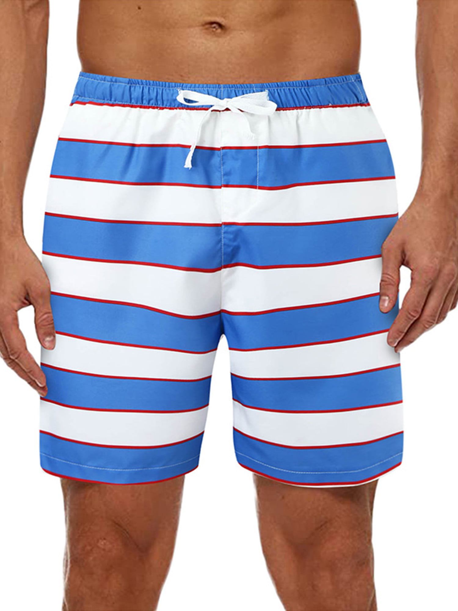 Mens Hawaiian Shorts Holiday Summer Beach Mesh Elastic Lined Swim Trunks S-XL