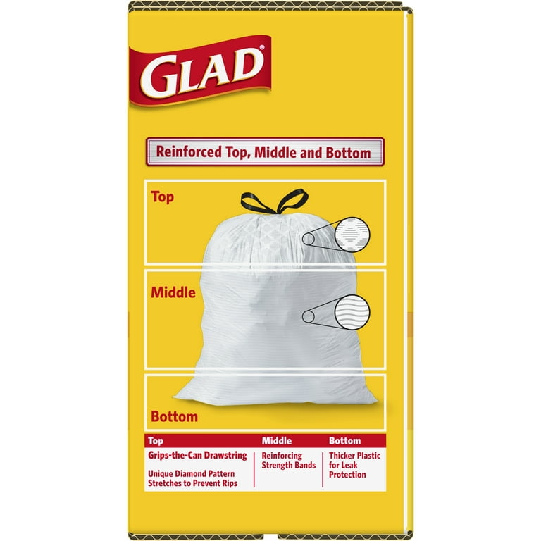Glad Tall Kitchen Drawstring Trash Bags - 13 gal - 100 ct