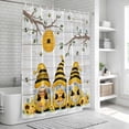 thumbnail image 5 of Yellow Bees Gnomes Shower Curtain, Waterproof Shower Curtains for Bathroom, Spring Floral Branches Wooden Washable Fabric Bathtub Curtain Set Bath Decor with 12 Hooks 72"x78", 5 of 6