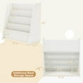 thumbnail image 3 of Costway 4-tier Kids Wooden Bookshelf Toddlers Book Rack with Deep Shelves White, 3 of 10