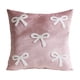 thumbnail image 2 of Funda de cojín para sofá con lazo de terciopelo, funda de almohada decorativa de poliéster de 40 cm (15,75") para decoración del hogar, rosa, 1 unidad JASKFLY, 2 of 9