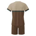 thumbnail image 5 of GERsome Mens 2 Piece Outfits Short Sleeve Crewneck Tops and Shorts Sets Color Block Casual Summer Tracksuits Sets S-4XL, 5 of 5