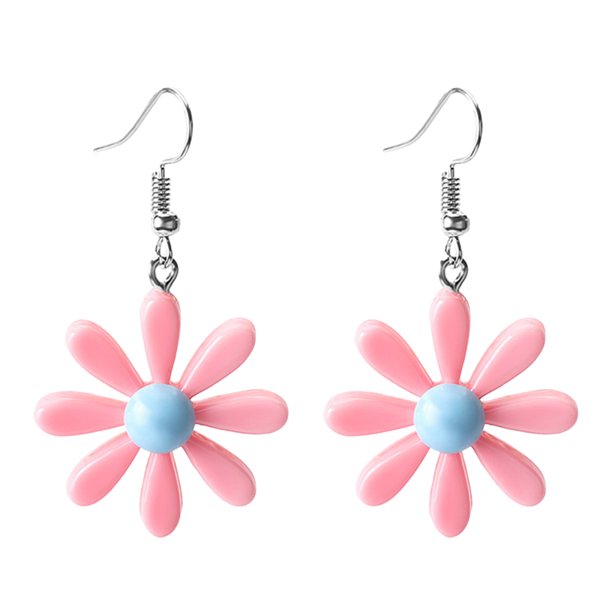 1 par de pendientes de margaritas con forma de oreja, pendientes colgantes de moda para mujer