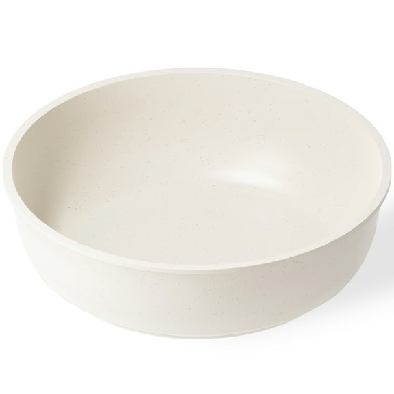 Carote Nonstick Saute Pan Compatible for Detachable Handle, 11 inch Deep Frying Pan Oven/Dishwasher Safe, White Granite