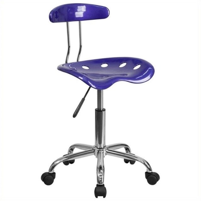 Scranton Chaise de Bureau & Co en Bleu Profond et Chrome