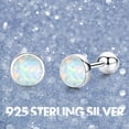 thumbnail image 4 of TANGPOET Sterling Silver Earring 925 Opal Round Female Ear Studs Jewelry Gift for Women, 4 of 7