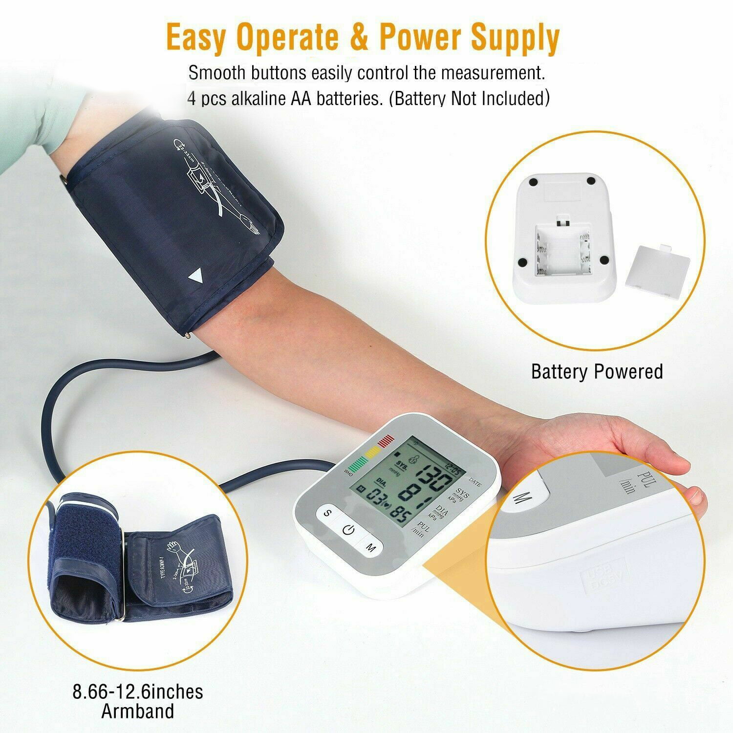 Buy Automatic Arm Style Electronic Blood Pressure Monitor - White (4xAAA  Batteries Not Included) at ShopLC.