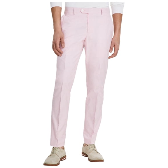 Tommy Hilfiger Mens Modern fit Dress Pants 33 / 32 Pink Solid Stretch