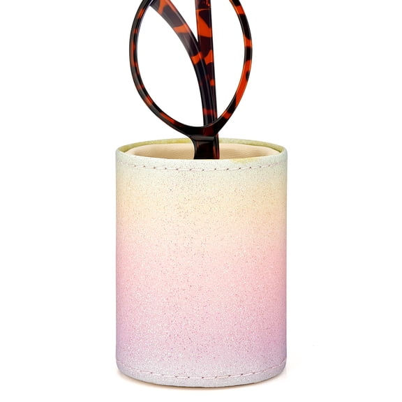 Reading Glasses Desk Holder Stand, Vegan Leather Lined Eyewear Display Storage for Nightstand Office Organizer (Small, Multi)