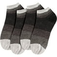 thumbnail image 2 of BambooMN 4 Pairs Women's Chenille Fuzzy Color Block Ankle Home Socks, Black Out, Sizes 10-13, 2 of 8