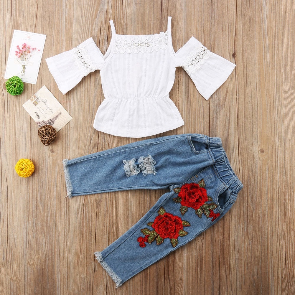 Boutique Toddler Kids Girls Lace Tops 