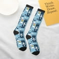 thumbnail image 5 of Knee High Socks for Women Men Athletic - Airplanes and Aviation Signs Thigh-High Black Sole Comfort Breathable Long Socks for Casual Travel Running, 5 of 7
