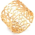 thumbnail image 1 of Anillo de puño con forma de corazón hueco, banda ancha abierta, anillo personalizado para nudillos, joyería delicada y moderna para mujer, dorado. Diámetro: 17,3 mm., 1 of 3