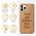 thumbnail image 4 of Case Yard Wooden Case Outside Soft TPU Silicone, Slim Fit Shockproof Wood Phone Cover for Girls Boys Men and Women, Supports Wireless Charging Vibe Attracts Tribe Design case for iPhone-11-Pro-Max, 4 of 7