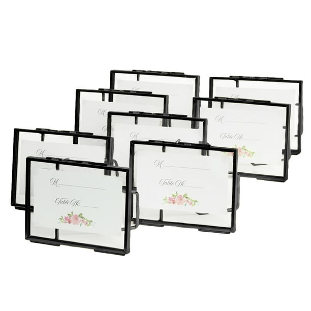 Koyal Wholesale Black Pressed Glass Floating Photo Frames 3 x 4 Frame