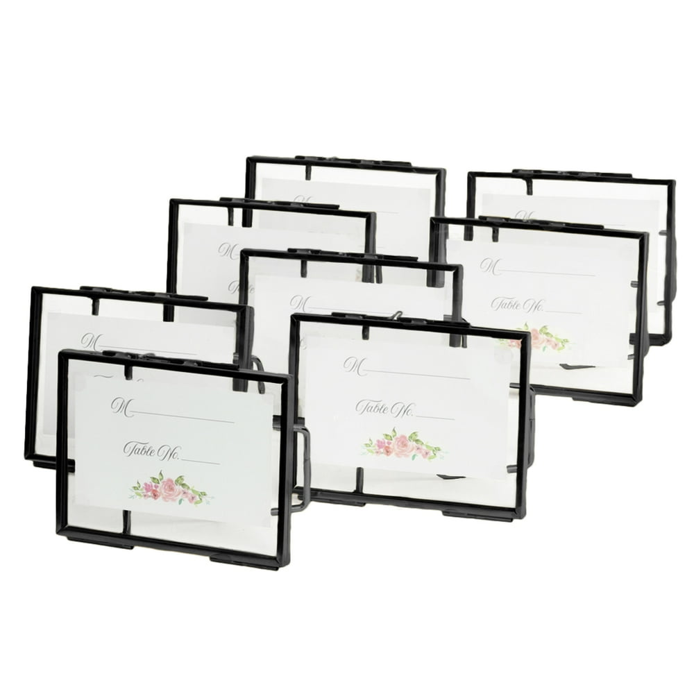 Koyal Wholesale Black Pressed Glass Floating Photo Frames 3 x 4 Frame