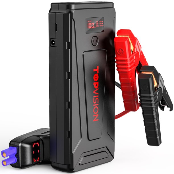 TOPVISION Jump Starter, 2200A Peak 21800mAh Portable Car Battery Jump
