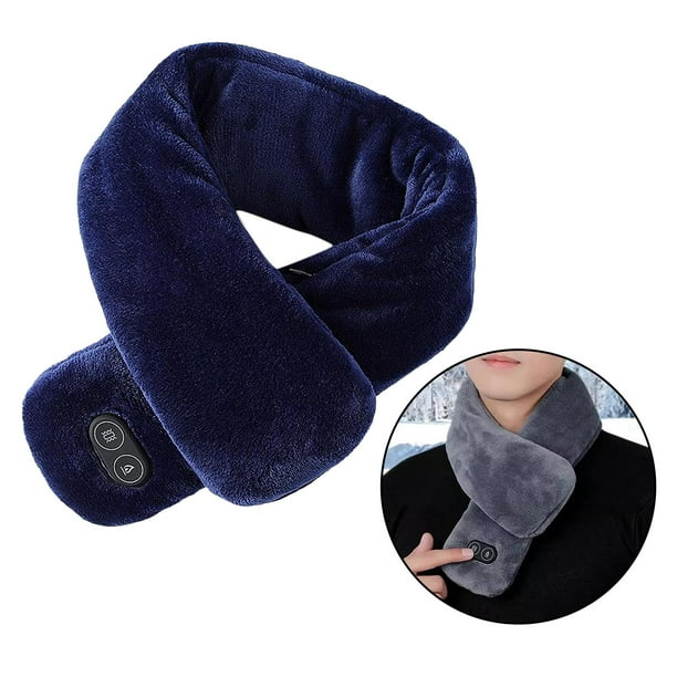 Bufanda calentada eléctrico USB calefacción cuello envoltura para hombres mujeres invierno calentamiento Azul real Hugo Bufanda de cuello de invierno para mujer